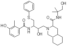 CAS#: 213135-56-9， 2-{2-Hydroxy-3-[(3-Hydroxy-2-Methylbenzoyl)Amino]-4-(Phenylsulfanyl)Butyl}-N-(1-Hydroxy-2-Methyl-2-Propanyl)Decahydro-3-Isoquinolinecarboxamide