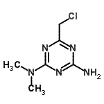 结构式 CAS# 21320-37-6, 6-(氯甲基)-N,N-二甲基-1,3,5-三嗪-2,4-二胺