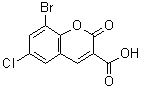 结构式 CAS# 213749-64-5, 8-溴-6-氯-2-氧代-2H-苯并吡喃-3-羧酸