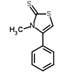 structure of CAS# 21402-19-7, 3-Methyl-4-Phenyl-1,3-Thiazole-2(3H)-Thione;3-Methyl-4-phenylthiazoline-2-thione