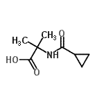 structure of CAS# 215036-16-1, N-(Cyclopropylcarbonyl)-2-Methylalanine;2-(cyclopropanecarboxamido)-2-methylpropanoic acid;MFCD13559814;N-(Cyclopropylcarbonyl)-2-methylalanine