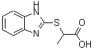 结构式 CAS# 21547-70-6, 2-(1H-苯并咪唑-2-基硫基)丙酸