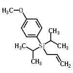structure of CAS# 216107-40-3, Allyl(Diisopropyl)(4-Methoxyphenyl)Silane;1-[1,1-bis(methylethyl)-1-silabut-3-enyl]-4-methoxybenzene;Allyl(diisopropyl )(4-methoxyphenyl)silane;BENZENE,1-[BIS(1-METHYLETHYL)-2-PROPEN-1-YLSILYL]-4-METHOXY-