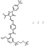 CAS#: 21728-37-0， Hydrogen Sodium 4-({4-[(2-Methoxy-5-{[2-(Sulfonatooxy)Ethyl]Sulfonyl}Phenyl)Carbamoyl]Phenyl}Diazenyl)-5-Oxo-1-(4-Sulfonatophenyl)-4,5-Dihydro-1H-Pyrazole-3-Carboxylate (2:1:1)