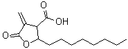 structure of CAS# 218137-86-1, 4-Methylene-2-Octyl-5-Oxotetrahydro-3-Furancarboxylic Acid;3-Carboxy-4-octyl-2-methylenebutyrolactone;C75;C5490_SIGMA