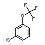 structure of CAS# 220239-66-7, 3-(Trifluoromethoxy)Benzenethiol;3-(trifluoromethoxy)benzene-1-thiol;3-(Triflu<wbr>oromethox<wbr>y)benzene<wbr>thiol, 3-<wbr>(Trifluor<wbr>omethoxy)<wbr>phenyl me<wbr>rcaptan;3-(Trifluoromethyoxy)benzenethiol