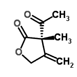 CAS 登录号：220308-41-8， (3S)-3-乙酰基-3-甲基-4-亚甲基二氢-2(3H)-呋喃酮