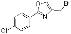 structure of CAS# 22087-23-6, 4-(Bromomethyl)-2-(4-Chlorophenyl)-1,3-Oxazole;4-Bromomethyl-2-(4-chlorophenyl)oxazole