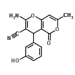 CAS#: 220986-31-2， 2-Amino-4-(3-Hydroxyphenyl)-7-Methyl-5-Oxo-4H,5H-Pyrano[4,3-b]Pyran-3-Carbonitrile