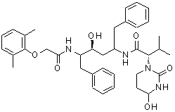CAS#: 221553-72-6， (2S)-N-[(4S)-5-{[(2,6-Dimethylphenoxy)Acetyl]Amino}-4-Hydroxy-1,6-Diphenyl-2-Hexanyl]-2-(4-Hydroxy-2-Oxotetrahydro-1(2H)-Pyrimidinyl)-3-Methylbutanamide