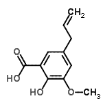 结构式 CAS# 2216-99-1, 5-烯丙基-2-羟基-3-甲氧基苯甲酸