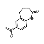 structure of CAS# 22246-45-3, 7-Nitro-1,3,4,5-Tetrahydro-2H-1-Benzazepin-2-One;2H-1-Benzazepin-2-one, 1,3,4,5-tetrahydro-7-nitro-;2H-1-Benzazepin-2-one,1,3,4,5-tetrahydro-7-nitro-;7-Nitro-1,3,4,5-tetrahydro-benzo[b]azepin-2-o ne