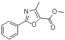 结构式 CAS# 22260-83-9, 4-甲基-2-苯基-1,3-恶唑-5-羧酸甲酯