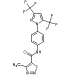 structure of CAS# 223499-30-7, N-{4-[3,5-Bis(Trifluoromethyl)-1H-Pyrazol-1-Yl]Phenyl}-4-Methyl-1,2,3-Thiadiazole-5-Carboxamide;