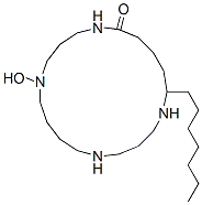 CAS#: 22368-82-7， 19-Heptyl-10-Hydroxy-1,5,10,14-Tetraazacyclononadecan-15-One
