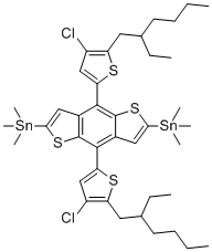 CAS#: 2239295-69-1， (4,8-Bis(4-chloro-5-(2-ethylhexyl)thiophen-2-yl)benzo[1,2-b:4,5-b]dithiophene-2,6-diyl)bis(trimethylstannane)