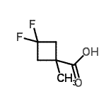 structure of CAS# 227607-43-4, 3,3-Difluoro-1-Methylcyclobutanecarboxylic Acid;3,3-Difluoro-1-methylcyclobutane-1-carboxylic acid;3,3-difluoro-1-methylcyclobutanecarboxylic acid;3,3-Difluoro-1-methyl-cyclobutanecarboxylic acid