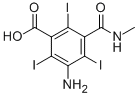 structure of CAS# 2280-89-9, 3-Amino-2,4,6-Triiodo-5-(Methylcarbamoyl)Benzoic Acid;3-Amino-2,4,6-Triiodo-5-((Methylamino)Carbonyl)Benzoic Acid