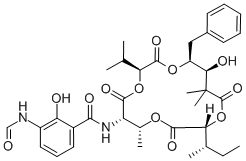 structure of CAS# 22862-63-1, Neoantimycin;3-Formamido-2-Hydroxy-N-[(3S,14S,15S)-14-Hydroxy-3-Isopropyl-7,13,13-Trimethyl-2,5,9,12-Tetraoxo-15-(Phenylmethyl)-10-Sec-Butyl-1,4,8,11-Tetraoxacyclopentadec-6-Yl]Benzamide;N-[(3S,14S,15S)-15-(Benzyl)-14-Hydroxy-3-Isopropyl-2,5,9,12-Tetraketo-7,13,13-Trimethyl-10-Sec-Butyl-1,4,8,11-Tetraoxacyclopentadec-6-Yl]-3-Formamido-2-Hydroxy-Benzamide;N-[(3S,14S,15S)-10-[(2S)-Butan-2-Yl]-14-Hydroxy-7,13,13-Trimethyl-2,5,9,12-Tetraoxo-15-(Phenylmethyl)-3-Propan-2-Yl-1,4,8,11-Tetraoxacyclopentadec-6-Yl]-3-Formamido-2-Hydroxy-Benzamide