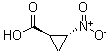 structure of CAS# 22882-43-5, (1R,2R)-rel-2-Nitro-Cyclopropanecarboxylic Acid;2-Nitro-1-Cyclopropanecarboxylic Acid;Cyclopropanecarboxylic Acid, 2-Nitro-, Trans-,;Cyclopropanecarboxylic Acid, 2-Nitro-, Trans-
