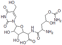 CAS#: 22976-88-1， 5-[[2-Amino-5-O-(Aminocarbonyl)-2,3-Dideoxy-L-Erythro-Pentonoyl]Amino]-1,5-Dideoxy-1-[3,4-Dihydro-5-(Hydroxymethyl)-2,4-Dioxopyrimidin-1(2H)-Yl]-beta-D-Allofuranuronic Acid