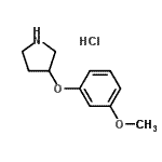 structure of CAS# 23123-08-2, 3-(3-Methoxyphenoxy)Pyrrolidine Hydrochloride (1:1);3-(3-Methoxyphenoxy)pyrrolidine hydrochloride;MFCD09879241