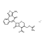 CAS#: 23179-69-3， Sodium (6S,7S)-3-(Acetoxymethyl)-7-({[3-(2-Chlorophenyl)-5-Methyl-1,2-Oxazol-4-Yl]Carbonyl}Amino)-8-Oxo-5-Thia-1-Azabicyclo[4.2.0]Oct-2-Ene-2-Carboxylate