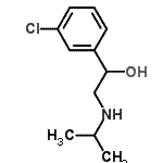 structure of CAS# 23299-18-5, 1-(3-Chlorophenyl)-2-(Isopropylamino)Ethanol;1-(3-chlorophenyl)-2-[(methylethyl)amino]ethan-1-ol;1-(3-Chloro-Phenyl)-2-Isopropylamino-Ethanol;MFCD08060964