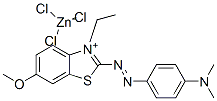 CAS 登录号：23408-72-2， 2-[[4-(二甲基氨基)苯基]偶氮]-3-乙基-6-甲氧基苯并噻唑鎓三氯锌酸盐