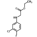 结构式 CAS# 23449-67-4, 乙基N-(3-氯-4-氟苯基)甘氨酸酯