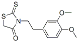 structure of CAS# 23522-20-5, 3-(3,4-Dimethoxyphenethyl)-2-Thioxo-4-Thiazolidinone;3-[2-(3,4-Dimethoxyphenyl)Ethyl]-2-Thioxo-Thiazolidin-4-One;3-[2-(3,4-Dimethoxyphenyl)Ethyl]-2-Thioxo-4-Thiazolidinone;Oprea1_662953