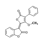 CAS 登录号：23670-24-8， (3E)-3-(3-甲氧基-5-氧代-4-苯基-2(5H)-呋喃亚基)-1-苯并呋喃-2(3H)-酮
