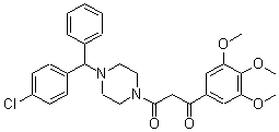 CAS#: 23776-26-3， 1-(4-Chloro-alpha-Phenylbenzyl)-4-[1,3-Dioxo-3-(3,4,5-Trimethoxyphenyl)Propyl]Piperazine