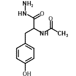 structure of CAS# 2381-07-9, N-[1-Hydrazino-3-(4-Hydroxyphenyl)-1-Oxo-2-Propanyl]Acetamide;ACETYL-L-TYROSINE HYDRAZIDE;N-[(1S)-2-hydrazino-1-(4-hydroxybenzyl)-2-oxoethyl]acetamide;N-[1-hydr<wbr>azinyl-3-<wbr>(4-hydrox<wbr>yphenyl)-<wbr>1-oxoprop<wbr>an-2-yl]a<wbr>cetamide <wbr>(non-pref<wbr>erred nam<wbr>e)
