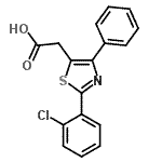 结构式 CAS# 23821-79-6, [2-(2-氯苯基)-4-苯基-1,3-噻唑-5-基]乙酸