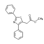 structure of CAS# 23821-92-3, Methyl (2,4-Diphenyl-1,3-Thiazol-5-Yl)Acetate;2,4-Diphenyl-5-thiazoleacetic acid methyl ester;METHYL (2,4-DIPHENYLTHIAZOL-5-YL)ACETATE;methyl 2-(2,4-diphenyl-1,3-thiazol-5-yl)acetate