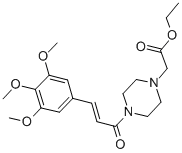 structure of CAS# 23887-41-4, Cinepazet;But-2-Enedioic Acid;2-[4-[(E)-1-Oxo-3-(3,4,5-Trimethoxyphenyl)Prop-2-Enyl]-1-Piperazinyl]Acetic Acid Ethyl Ester;But-2-Enedioic Acid;2-[4-[(E)-3-(3,4,5-Trimethoxyphenyl)Acryloyl]Piperazin-1-Yl]Acetic Acid Ethyl Ester;But-2-Enedioic Acid;Ethyl 2-[4-[(E)-3-(3,4,5-Trimethoxyphenyl)Prop-2-Enoyl]Piperazin-1-Yl]Ethanoate