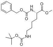 structure of CAS# 2389-49-3, Methyl 6-[(2-Methylpropan-2-Yl)Oxycarbonylamino]-2-(Phenylmethoxycarbonylamino)Hexanoate;Methyl 6-(Tert-Butoxycarbonylamino)-2-(Phenylmethoxycarbonylamino)Hexanoate;6-[(Tert-Butoxy-Oxomethyl)Amino]-2-[[Oxo-(Phenylmethoxy)Methyl]Amino]Hexanoic Acid Methyl Ester;2-(Benzyloxycarbonylamino)-6-(Tert-Butoxycarbonylamino)Hexanoic Acid Methyl Ester
