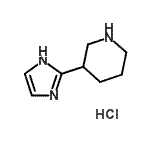 structure of CAS# 239800-93-2, 3-(1H-Imidazol-2-Yl)Piperidine Hydrochloride (1:1);3-(1H-Imidazol-2-yl)piperidine hydrochloride;MFCD09908987;MFCD22422042