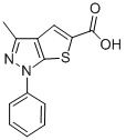 structure of CAS# 24086-27-9, 3-Methyl-1-Phenyl-1H-Thieno[2,3-c]Pyrazole-5-Carboxylic Acid;3-Methyl-1-Phenyl-Thieno[4,5-D]Pyrazole-5-Carboxylate;3-Methyl-1-Phenyl-5-Thieno[4,5-D]Pyrazolecarboxylate;Zinc00309706