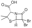 structure of CAS# 24158-88-1, 6,6-Dibromopenicillanic Acid;(2S,5R)-6,6-Dibromo-7-Keto-3,3-Dimethyl-4-Thia-1-Azabicyclo[3.2.0]Heptane-2-Carboxylic Acid;(2S-Cis)-6,6-Dibromo-3,3-Dimethyl-7-Oxo-4-Thia-1-Azabicyclo(3.2.0)Heptane-2-Carboxylic Acid