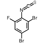 structure of CAS# 244022-67-1, 1,5-Dibromo-3-Fluoro-2-Isothiocyanatobenzene;2,4-Dibromo-6-fluorophenyl isothiocyanate 97%;2,4-Dibromo-6-fluorophenylisothiocyanate;BENZENE,1,5-DIBROMO-3-FLUORO-2-ISOTHIOCYANATO-