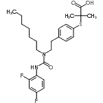 CAS#: 247923-29-1， 2-{[4-(2-{[(2,4-Difluorophenyl)Carbamoyl](Heptyl)Amino}Ethyl)Phenyl]Sulfanyl}-2-Methylpropanoic Acid