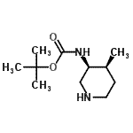 structure of CAS# 250275-22-0, 2-Methyl-2-Propanyl [(3S,4S)-4-Methyl-3-Piperidinyl]Carbamate;Carbamic <wbr>acid,(3S,<wbr>4S)-4-met<wbr>hyl-3-pip<wbr>eridinyl-<wbr>,1,1-dime<wbr>thyl ethy<wbr>l ester;tert-butyl ((3S,4S)-4-methylpiperidin-3-yl)carbamate;tert-butyl (3S,4S)-4-methylpiperidin-3-ylcarbamate
