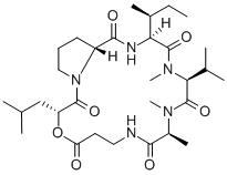 structure of CAS# 2503-26-6, Destruxin B;(3R,10R,13S,16S,19S)-3-Isobutyl-13-Isopropyl-10,11,14-Trimethyl-16-Sec-Butyl-4-Oxa-1,8,11,14,17-Pentazabicyclo[17.3.0]Docosane-2,5,9,12,15,18-Hexone;(3R,10R,13S,16S,19S)-3-Isobutyl-13-Isopropyl-10,11,14-Trimethyl-16-Sec-Butyl-4-Oxa-1,8,11,14,17-Pentazabicyclo[17.3.0]Docosane-2,5,9,12,15,18-Triquinone;Brn 0601704
