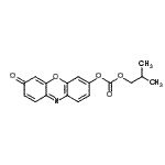 结构式 CAS# 251292-24-7, 异丁基3-氧代-3H-吩恶嗪-7-基碳酸酯