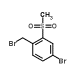 structure of CAS# 254887-18-8, 4-Bromo-1-(Bromomethyl)-2-(Methylsulfonyl)Benzene;4-Bromo-1-(bromomethyl)-2-(methylsulfonyl)-benzene;4-Bromo-1<wbr>-(bromome<wbr>thyl)-2-(<wbr>methylsul<wbr>fonyl)ben<wbr>zene; 5-B<wbr>romo-2-(b<wbr>romomethy<wbr>l)phenyl <wbr>methyl su<wbr>lfone; α,<wbr>4-Dibromo<wbr>-2-(methy<wbr>lsulfonyl<wbr>)toluene;4-Bromo-1-(bromomethyl)-2-(methylsulphonyl)benzene
