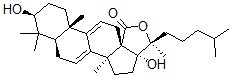 CAS#: 25495-63-0， 3beta,17,20-Trihydroxy-5alpha-Lanosta-7,9(11)-Dien-18-Oic Acid gamma-Lactone