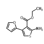 structure of CAS# 256506-99-7, Ethyl 2-Amino-4-(2-Furyl)-3-Thiophenecarboxylate;ethyl 2-amino-4-(2-furyl)-3-thiophenecarboxylate;Ethyl 2-amino-4-(fur-2-yl)thiophene-3-carboxylate;ethyl 2-amino-4-(furan-2-yl)thiophene-3-carboxylate