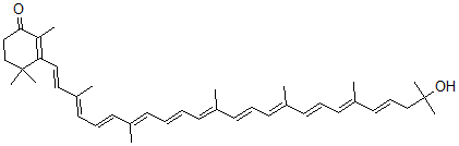 CAS#: 26056-69-9， 3',4'-Didehydro-1',2'-Dihydro-1'-Hydroxy-beta,psi-Caroten-4-One